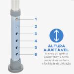 Cadeira para Duche Antiderrapante com Altura Ajustável 47x50x87 cm Branco