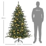 Árvore de Natal Artificial 180 cm com 310 Luzes LED 872 Ramos e Suporte de Metal Árvore Natalina para Interior Verde