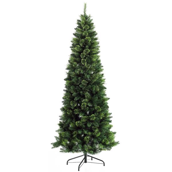 Árvore de Natal Artificial 180 cm Árvore de Natal com 648 Ramos Fácil de Montar e Base Desmontável de Aço Ø70x180 cm Verde