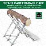 Cavalete para Serrar Dobrável com Altura Ajustável Estrutura Triangular de Metal Suporte para Lenha 83x83x79 cm Prata
