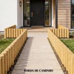 Cerca de Jardim em Madeira Painel Decorativo Resistente e Fácil de Instalar para Pátio Relva Caminho 176x38 cm Madeira