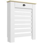 Cobertura para Radiador com Gaveta Cobertura para Radiador de MDF para Sala de Estar Dormitório Corredor 78x19x95,5 cm Branco