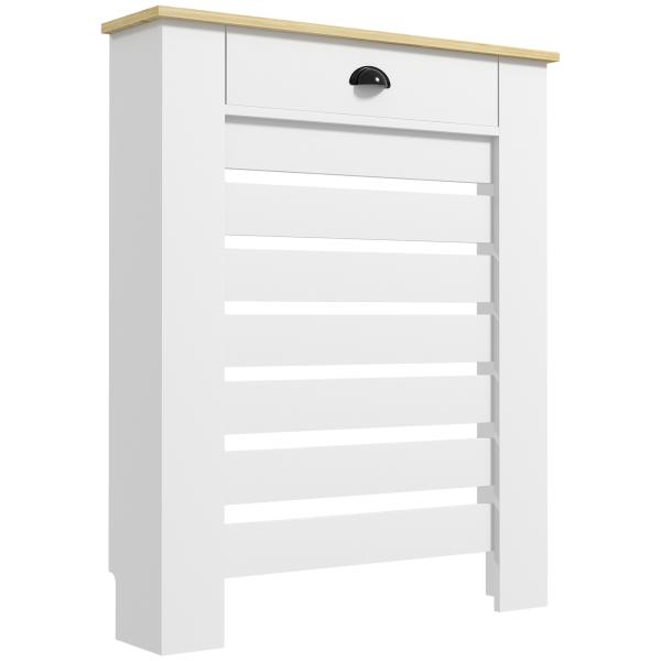Cobertura para Radiador com Gaveta Cobertura para Radiador de MDF para Sala de Estar Dormitório Corredor 78x19x95,5 cm Branco