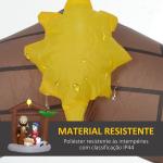 Presépio Insuflável de Natal Decoração Insuflável Natalícia com Luzes LED e Insuflador para Exterior 150x90x185 cm Multicor