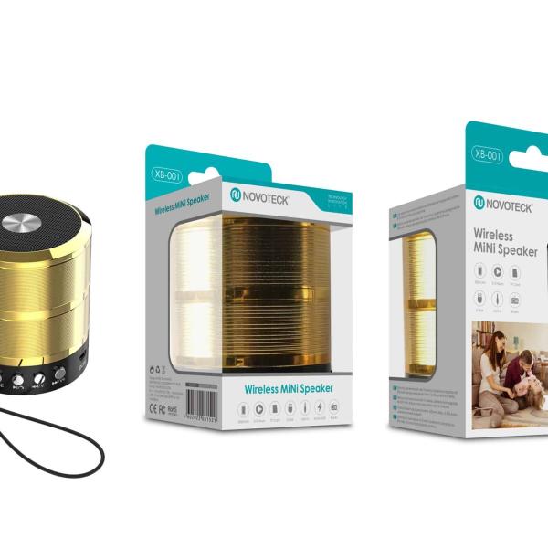 Mini Coluna Bluetooth Dourado XB-001