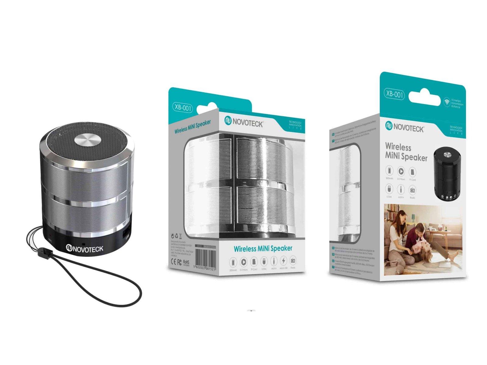 Mini Coluna Bluetooth Prateado XB-001