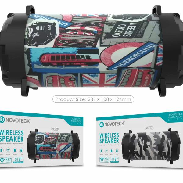Coluna Portátil NOVOTECK XB - 004 Bluetooth com Design Car – Leve o Ritmo das Ruas Consigo