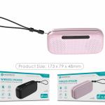 Coluna Bluetooth Portátil NOVOTECK XB - 005 Rosa – Som de Alta Qualidade em Qualquer Lugar