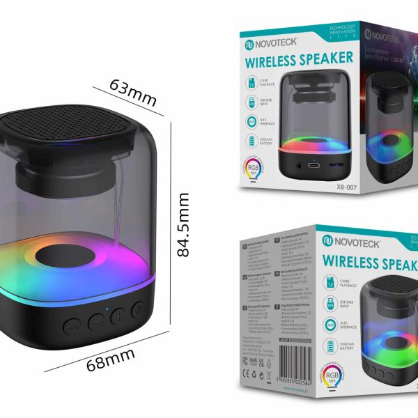 Coluna NOVOTECK XB - 007 RGB – O Toque de Magia Sonora e Visual para o Seu Ambiente
