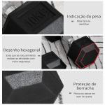 Conjunto de Halteres 20 kg com Barra Metálica e Cabeça Hexagonal Conjunto de Pesos para Treino 31x13,5 cm Preto e Prata