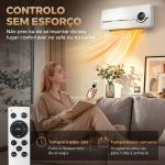 Aquecedor Elétrico de Baixo Consumo de Parede 2000W com 3 Modos Ecrã LED Termostato Temporizador e Oscilação Branco