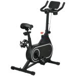 Bicicleta Estática com Ecrã LCD Assento e Guiador Ajustáveis Volante 4 kg e Porta Garrafa 93x48,5x102 - 112 cm Preto