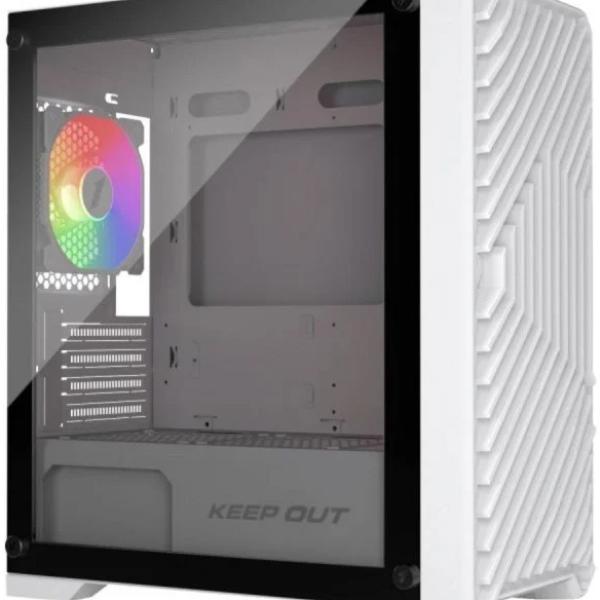 Caixa Micro - ATX ARGB Vidro Temperado (Branco) - KEEP OUT