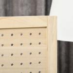 Biombo de 4 Painéis Separador de Ambientes Dobrável 152x1,7x144,5 cm Painéis com Orifícios para Pendurar Madeira