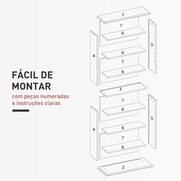 Estante Estreita para CDs e DVDs com 8 Compartimentos Prateleiras Ajustáveis 58x24x126,3 cm Branco
