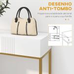 Mesa Consola Moderna Mesa de Entrada com 2 Gavetas e Pés de Aço Anti - tombo para Entrada Sala Corredor 80x31,5x75 cm Branco