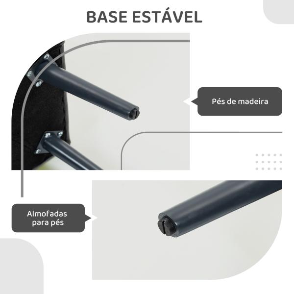 Banco de Pé de Cama Multifuncional Clássico Banco Dormitório com Pés de Madeira e Assento Acolchoado 114x38x42 cm Cinza