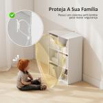 Estante Cubo Estante de Armazenamento Horizontal ou Vertical com 6 Compartimentos e 3 Gavetas de Tecido 53,7x30x79,8 cm Branco e Bege