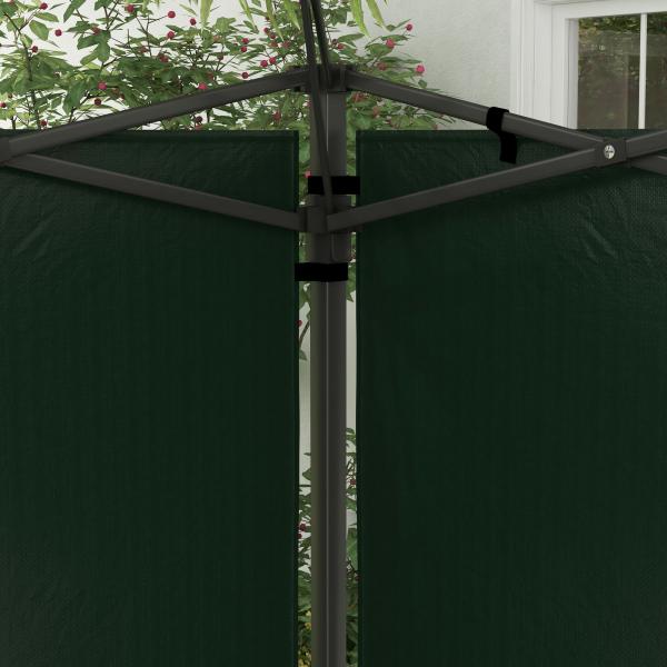 Conjunto de 2 Paredes Laterais para Tendas de 3x3m e 3x6m Paredes Laterais com Janelas Transparentes 293x193cm Verde Escuro
