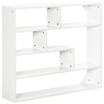 Estante de Parede de 4 Níveis com 7 Compartimentos Abertos para Sala de Estar Escritório Estilo Moderno 94x19,5x80cm Branco