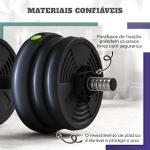 Kit de Halteres 20kg 2 em 1 com Barra de Pesos Pega Antiderrapante para Treino de Força Preto Verde