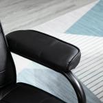 Poltrona de Massagem Elétrica com Banco para Apoiar os Pés Poltrona Relax Giratório Reclinável em até 145° com Controle Remoto e 10 Zonas de Massagem Estofado em PU 77x84x95cm Preto