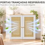 Cobre - radiador com 2 Portas em Rotim para Sala e Quarto 78x19x75 cm Branco