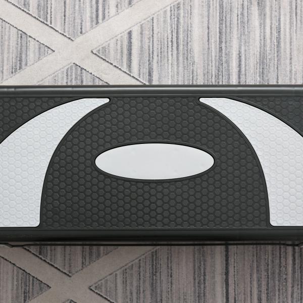 Step para Exercício Aeróbico Plataforma Step com Altura Ajustável em 3 Níveis com Carga Máxima 150kg para Exercício em Academia Casa 80x31x10 - 20cm Preto e Branco