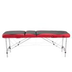 Marquesa de Massagem Dobrável e Portátil com Altura Ajustável e Apoio para a Cabeça 210x81x62 - 85 cm Vermelho e Preto