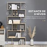 Estante para Livros Moderna Estante com 6 Prateleiras para Sala de Jantar Sala de Estar Estúdio 80x23x192 cm Madeira