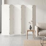 Biombo de 6 Painéis Separador de Ambientes Dobrável 240x170 cm para Sala de Estar Dormitório Escritório Branco