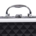 Estojo de Maquilhagem Organizador Cosméticos Profissional Portátil com Fecho e Vários Compartimentos 20x15x15 cm, Preto