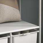 Charriot Moderno 8 Ganchos e 4 Cestos para Armazenamento Charriot com Rodas e Estrutura de Aço 63x37x153 cm Branco