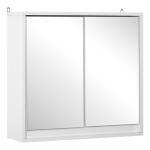 Armário de Casa de Banho com Espelho Móvel Suspenso de Casa de Banho com Prateleira Interior Ajustável 48x14,5x45 cm Branco