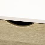 Mesa de Centro Retangular com 2 Gavetas e Compartimentos Abertos Estilo Nórdico 106x58x39,5cm Branco e Madeira