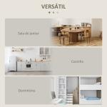 Mesa de Sala de Jantar Dobrável com 2 Laterais Mesa Auxiliar de Madeira para Cozinha Sala de Estar 104x76x73,7 cm Madeira