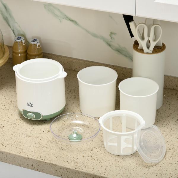 Iogurteira 20W 1,5L Máquina de Iogurte para Fazer Iogurte Grego e Aquecimento a Temperatura Constante PTC 19,5x17,5x21,4 cm Branco