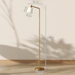 Candeeiro de Pé LED Regulável com Ecrã Giratório 350° 3 Temperaturas de Cor 3000K/4000K/6500K 45x21x148 cm Branco e Dourado