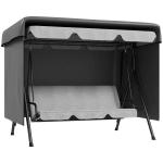 Capa Protetora para Baloiço de Jardim de 3 Lugares 215x155x150 cm Impermeável com Fecho de Correr Cinza Escuro