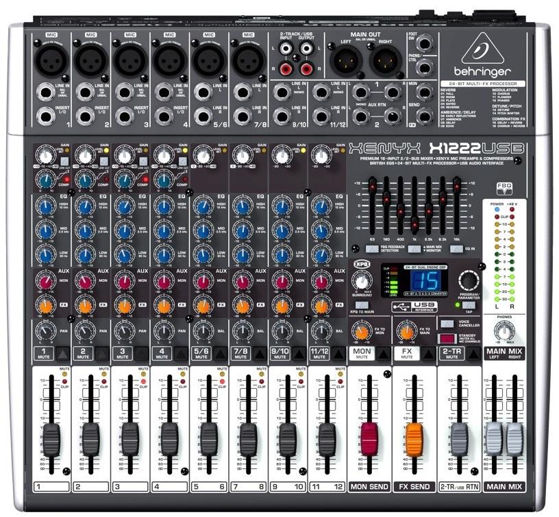 Mesa de Mistura 12 Canais c/ USB - Behringer