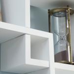 Estante de Parede com 5 Cubos Estante Flutuante de Madeira Estilo Moderno 49,5x10,2x86cm Branco