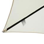 Chapéu de Sol de Jardim Ø270x235cm Chapéu de Sol de Alumínio Reclinável com Manivela e 6 Hastes para Terraço Exterior Balcão Creme