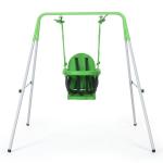 Baloiço Infantil de Aço Baloiço para Crianças de 6 - 36 Meses com Encosto Alto e Arnês de Segurança 122x146x122 cm Verde