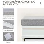 Banco Sapateira com Armazenamento para 8 Pares de Sapatos com 2 Gavetas Prateleiras Ajustáveis e Almofada 104x24x55cm Branco