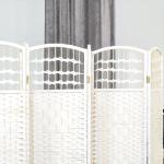 Biombo de 6 Paineis Separador de Ambientes Dobrável 242x170cm Divisória de Habitações de Fibra de Papel Branco