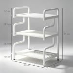 Suporte para Impressora de 3 Níveis com Estrutura em Aço e Estante de Arrumação para Escritório e Casa 55x40x77 cm Branco