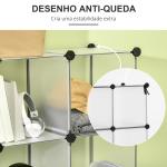Armário Modular de Plástico Organizador de Sapatos com 16 Cubos de 30x30x30cm para Entrada Corredor 125x32x125 cm Transparente