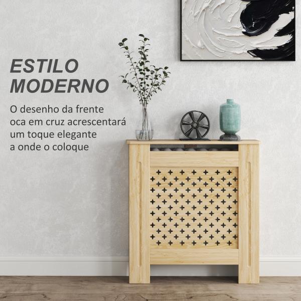Cobertura de Radiador de MDF Proteção para Radiador para Sala de Estar Dormitório Corredor 78x19x82 cm Carvalho