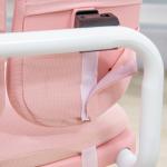 Conjunto de Secretária e Cadeira para Crianças com Altura Ajustável Gaveta Prateleiras e Bancada Inclinável 80x52x88 - 109 cm Rosa e Branco