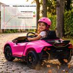 Carro Elétrico para Crianças Lamborghini 12V Controlo Remoto Faróis Buzina Arranque Lento e Música MP3 114,5x64x45,5 cm Rosa